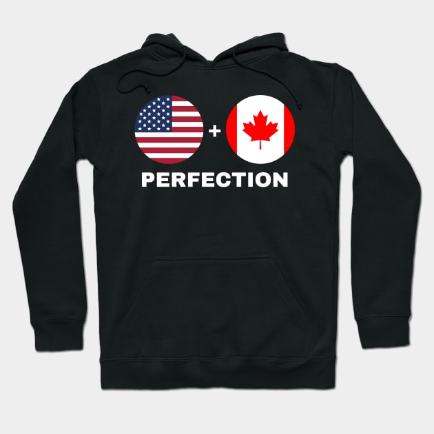 Canadian Plus American Perfection Mix Heritage Flag Gift Hoodie by StarMa